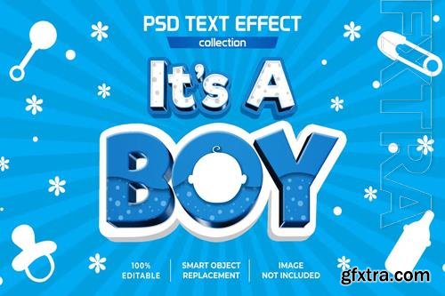 Its a boy baby blue polkadot text effect