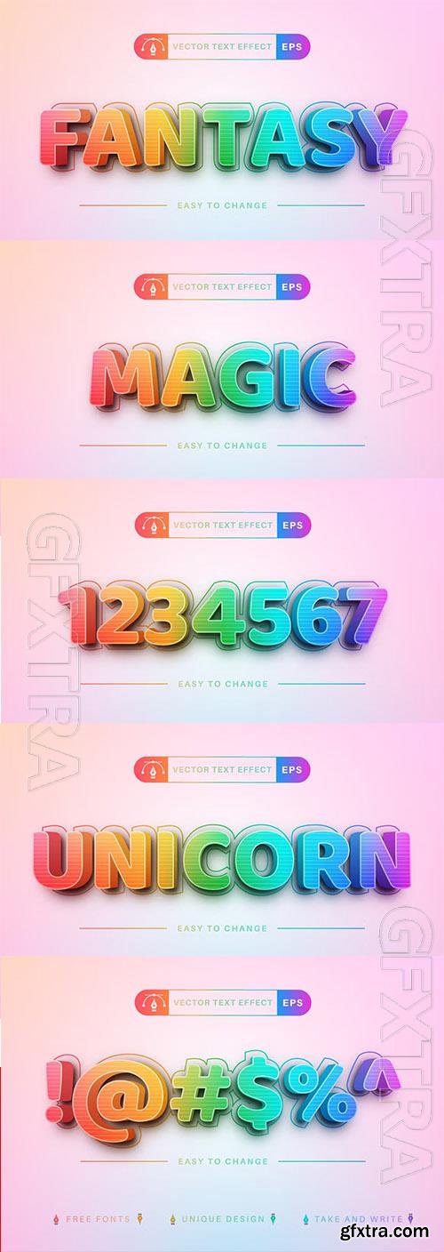 Fantasy Unicorn - Editable Text Effect, Font Style