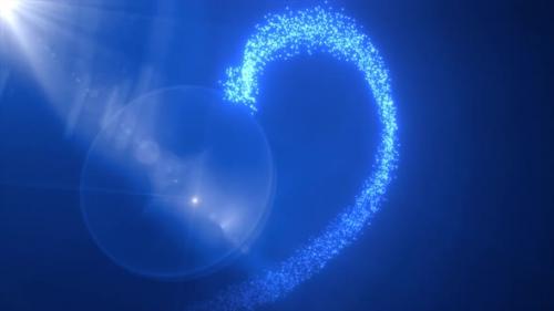 Videohive - Abstract glowing festive heart love blue from lines of magic energy from particles and dots - 42923276 - 42923276