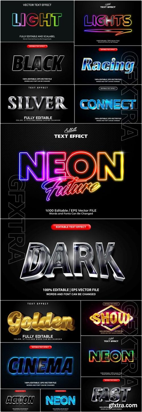 Vector 3d text editable, text effect font vol 11