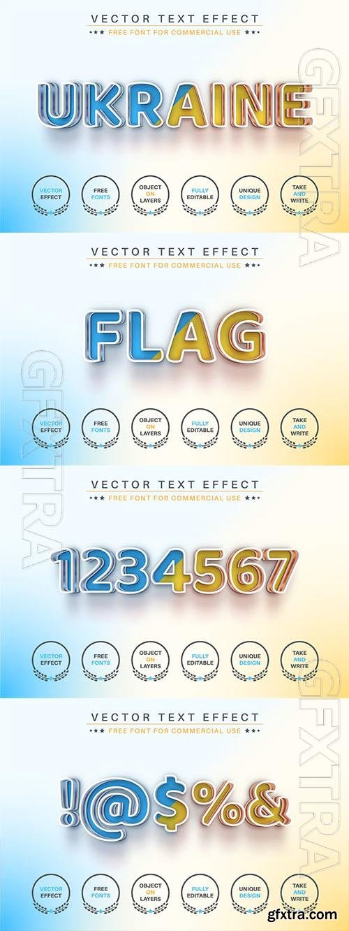 Ukraine - editable text effect, font style