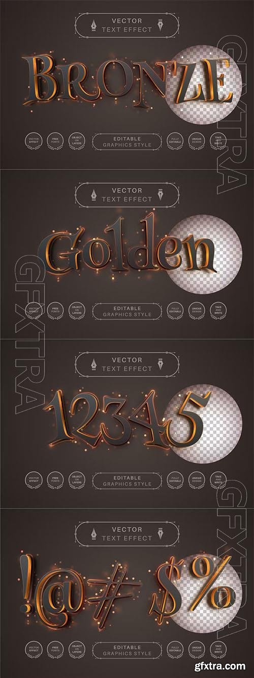 Bronze - editable text effect, font style