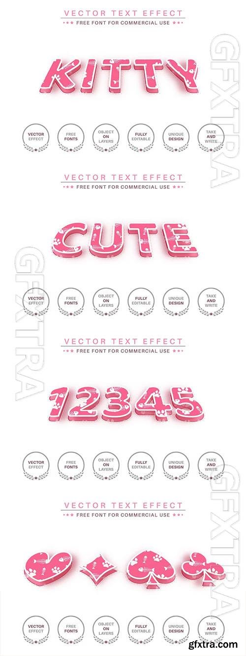 Paper Kitty - editable text effect, font style