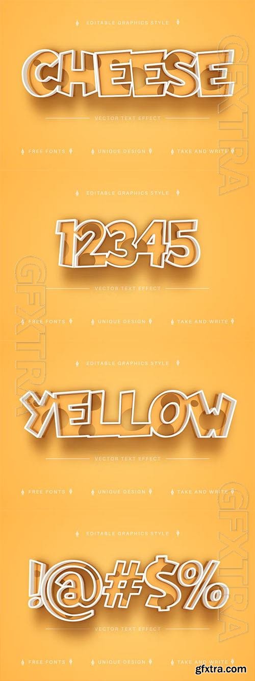 Cheese stroke - editable text effect, font style