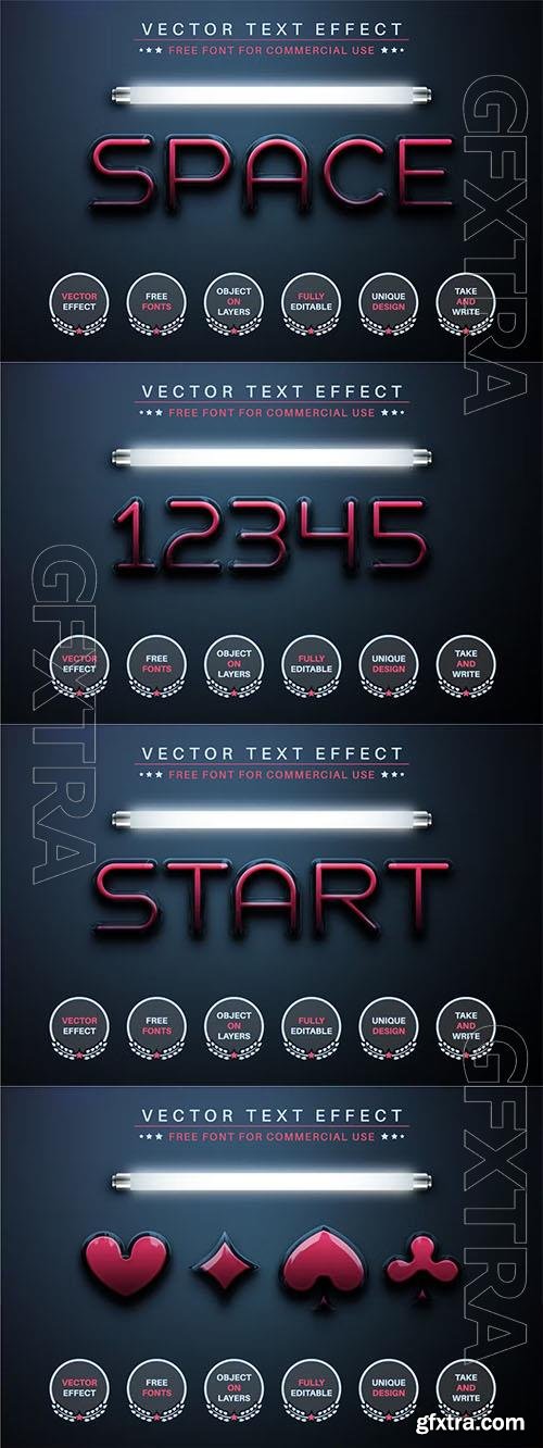 Space - editable text effect, font style