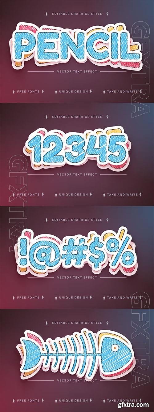 Hatching sticker - editable text effect, font style