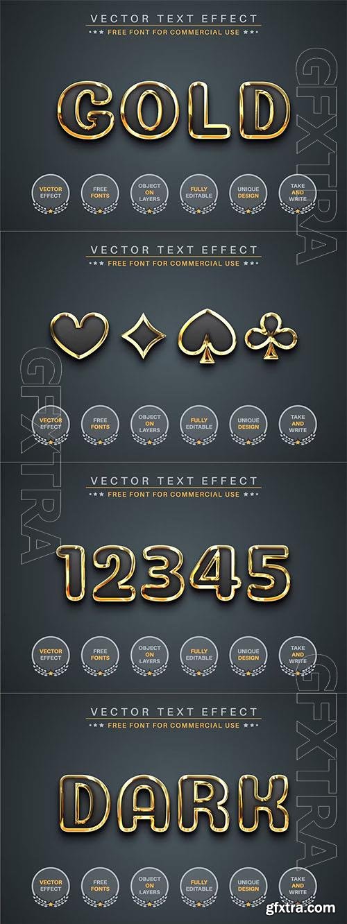Dark gold - editable text effect, font style
