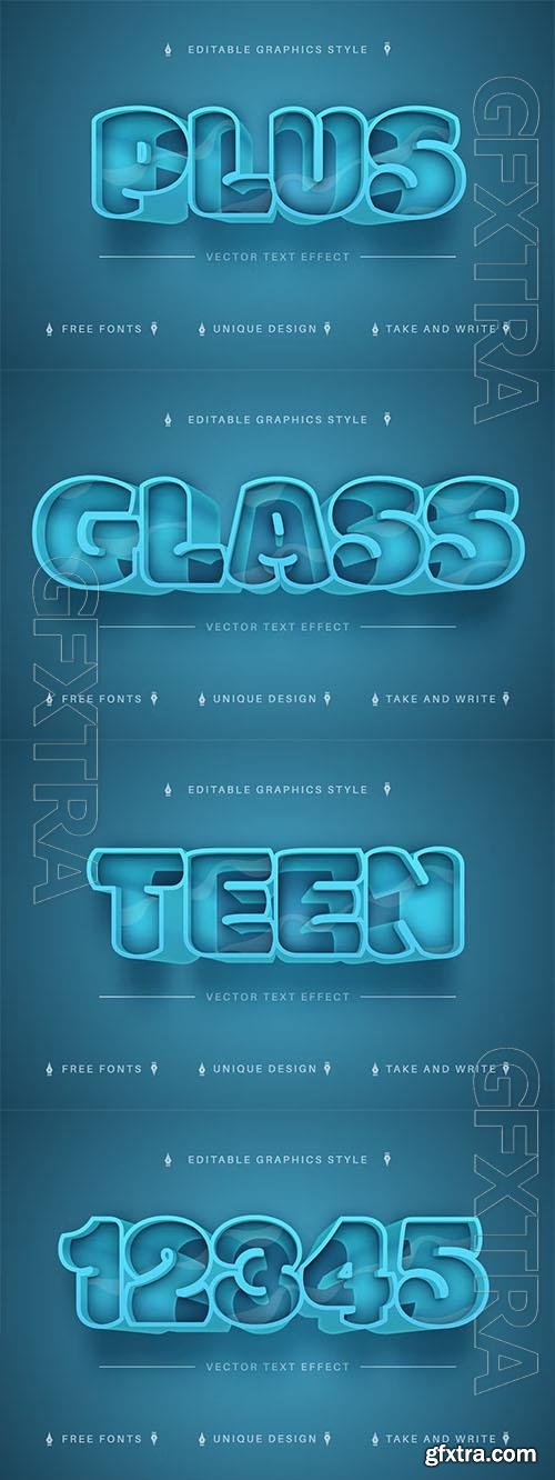 Blue glass - editable text effect, font style