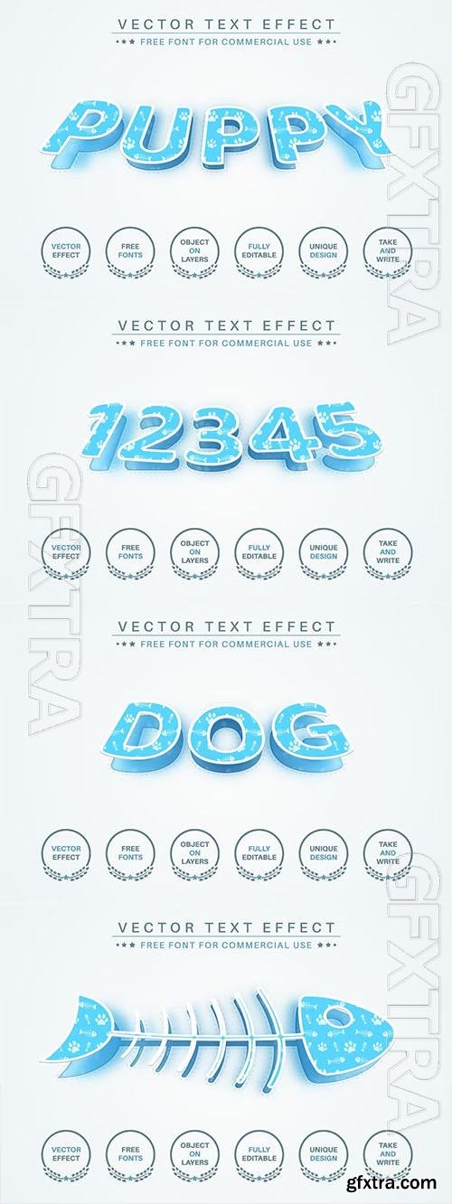 Puppy Sticker - editable text effect, font style