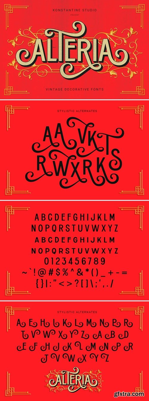 Alteria - Vintage Ornamental Fonts