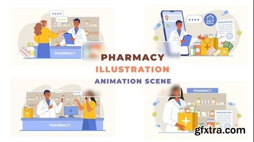 Videohive Pharmacy Illustration Animation Scene 42925696
