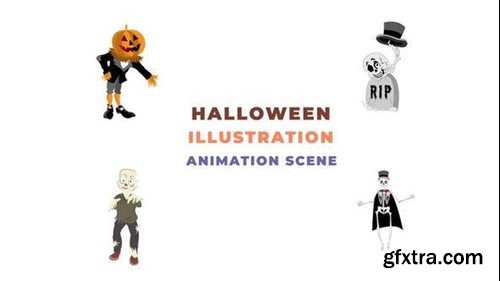 Videohive Halloween Ghost Character Animation Scene 42925289