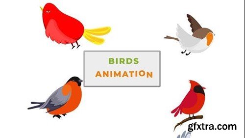 Videohive Small  Sparrow Birds Animation scene 42855426