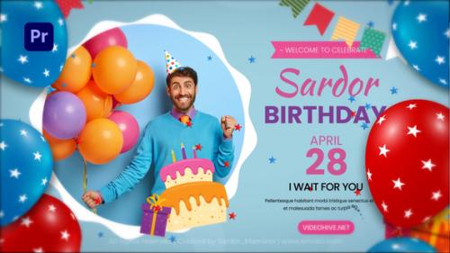 Videohive - Happy Birthday Intro || Happy Birthday Invitation MOGRT - 42845623 - 42845623