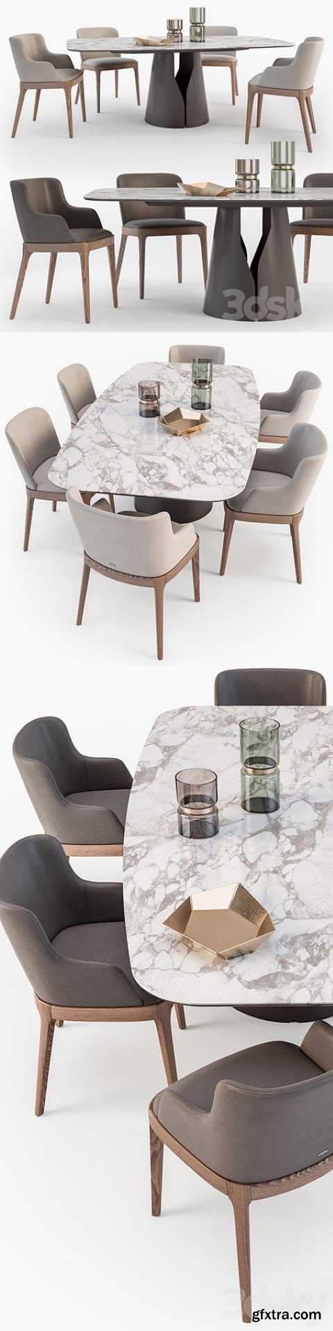 Cattelan Italia Giano table Magda chair set