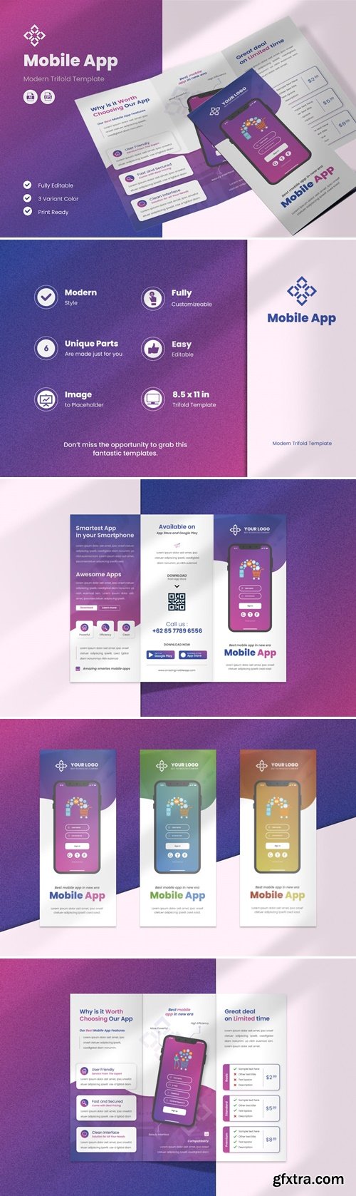 Mobile App Brochure Template ADW8F34