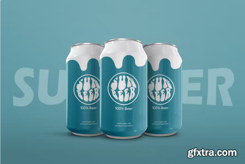 Medium Beers Cans Mockup 7V3KAYR