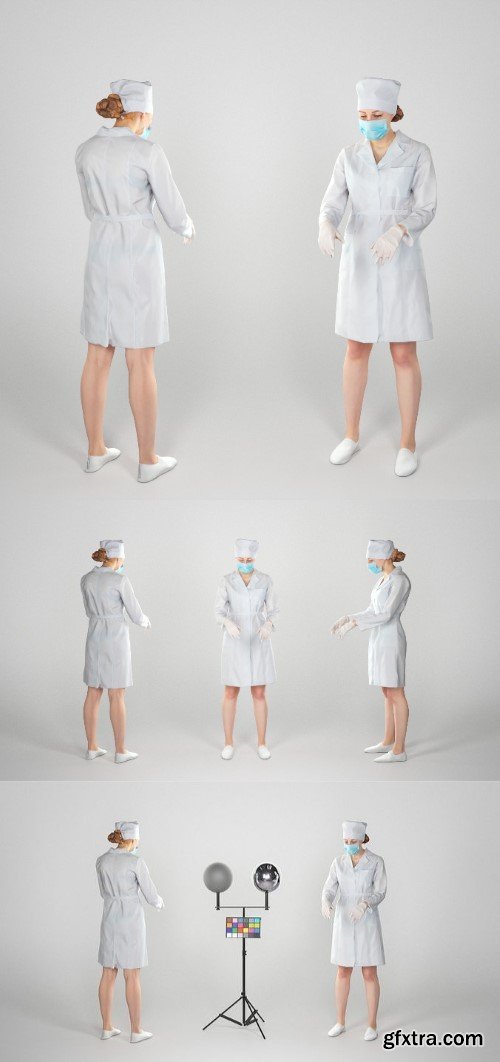 Surgical nurse ready for surgery 115 VR / AR / low-poly 3d model