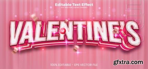 Vector valentines editable text effect 3d text effect template