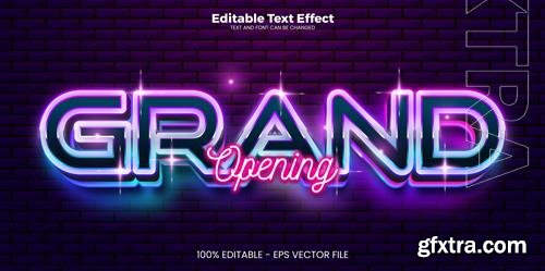 Vector grand opening editable text effect in modern trend style