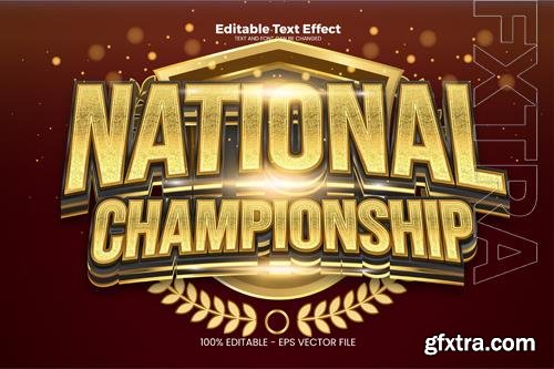 Vector national championship editable text effect in modern trend style