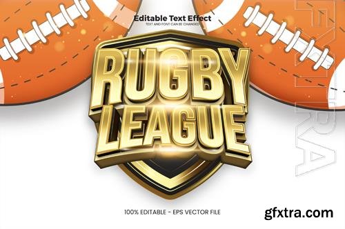 Vector rugby league editable text effect in modern trend style