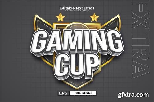 Vector gaming cup editable text effect in modern trend style