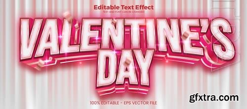 Vector valentines day editable text effect 3d text effect template