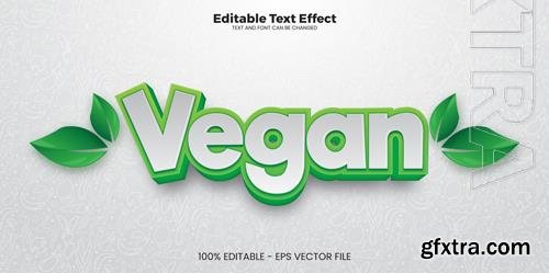 Vector vegan editable text effect in modern trend style