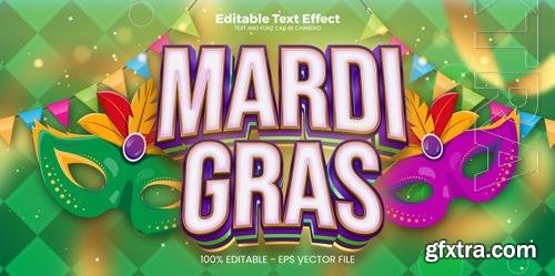 Vector mardi gras editable text effect in modern trend style