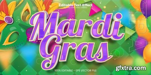 Vector mardi gras editable text effect in modern trend style vol 3