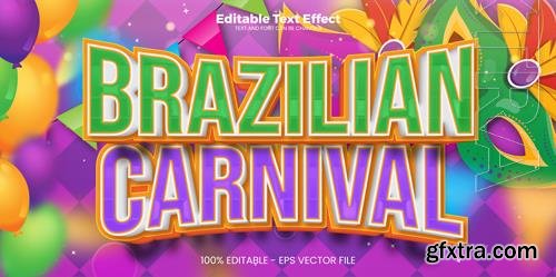 Vector brazilian carnival editable text effect in modern trend style