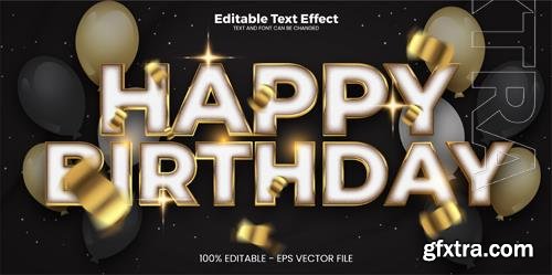 Vector happy birthday editable text effect in modern trend style