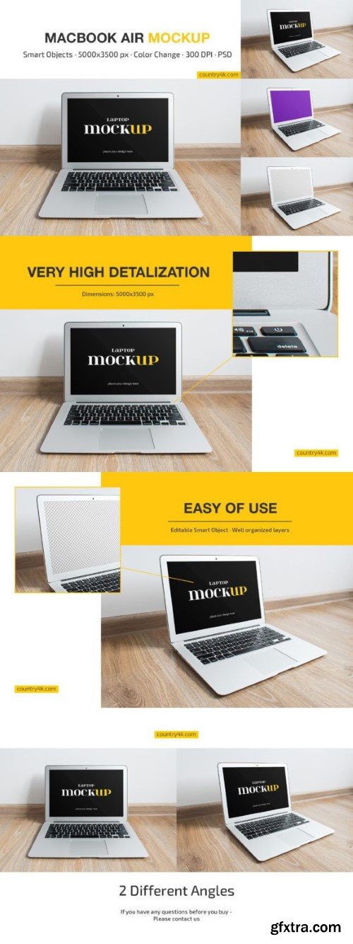 MacBook Air Silver Mockup Set