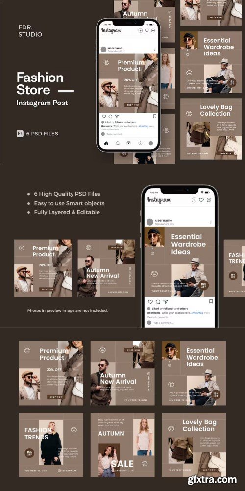 Fashion Store Instagram Post template HAWAEBK