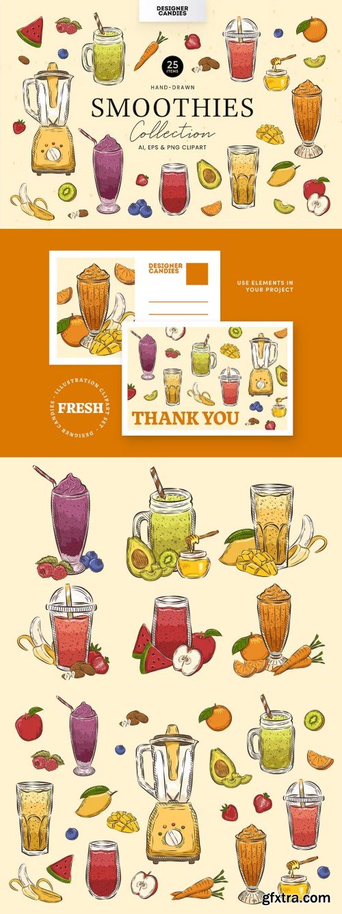 Fruit Smoothies Illustrations 2J6SFY6