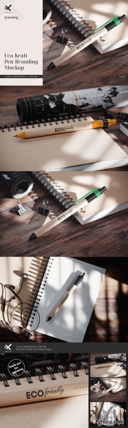 Eco Kraft Pen Branding Mockup