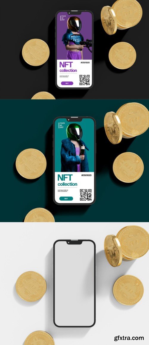 Bitcoin and Smartphone Mockup 2BH4DP6