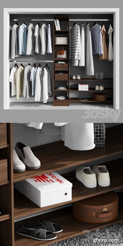 Melamine Reach-In Closet Kit in Mocha