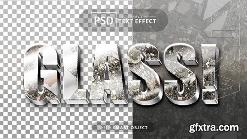 Glass 3d psd text effect editable