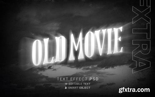 Text effect end old movie psd design