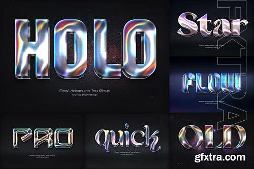 Metallic holographic psd text effects