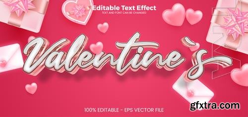 Vector valentines editable text effect 3d text effect template