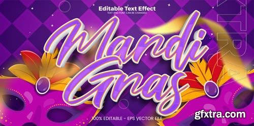 Vector mardi gras editable text effect in modern trend style