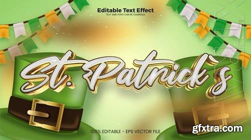 Vector st patricks editable text effect in modern trend