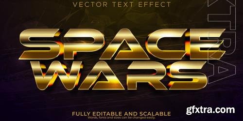 Vector war text effect editable metallic and shiny text style