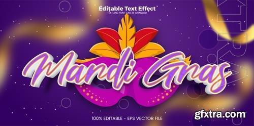 Vector mardi gras editable text effect in modern trend style vol 2