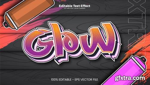 Vector glow editable text effect in modern trend style