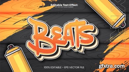 Vector beats editable text effect in modern trend style