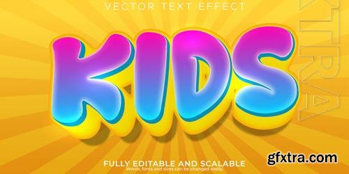 Vector kids cartoon text effect editable comic and funny text style
